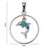 Sterling Silver Blue Opal Dolphin Pendant