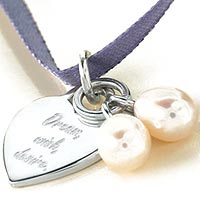 Sterling Silver Dream, Wish, Desire Heart Pendant