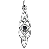 Sterling Silver Black Onyx Celtic Knot Pendant