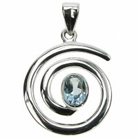 Sterling Silver Blue Topaz Celtic Spiral of Life Pendant (13% OFF)