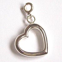 Sterling Silver Clip-on Charm - Heart