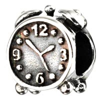 Sterling Silver Alarm Clock Charm Bead
