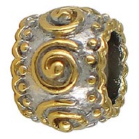 Sterling Silver Golden Spiral Charm Link Bead by Chrysalis