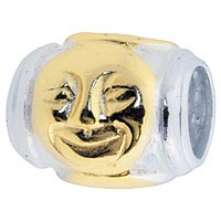Sterling Silver Golden Sun Charm Link Bead