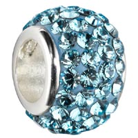 Azure Crystal & Sterling Silver Charm Bead