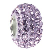 Lilac Crystal & Sterling Silver Charm Bead