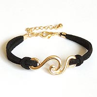 Crest Of A Wave Bracelet [Black Cord]