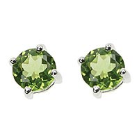 Sterling Silver Peridot Stud Earrings