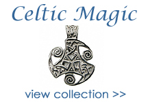 Beautiful jewellery featuring traditional Celtic knotwork, spirals and wheels in fluid celtic forms
