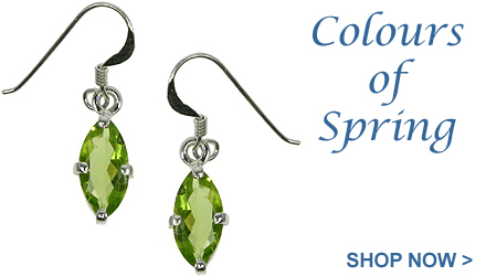 This Springs colour palette is full of cool blues and fresh greens - from icy Topaz to vibrant Peridot, we have a stunning collection of jewellery to complement your look through Spring to Summer and beyond