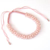 Pink Friendship Bracelet with Rose Quartz Beads