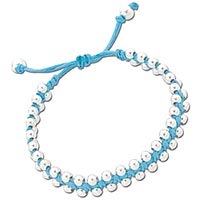 Turquoise Friendship Bracelet with Sterling Silver Beads (27% OFF)