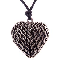 Angel Wings Heart Locket Necklace