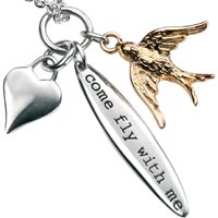 Sterling Silver & Gold Come Fly With Me Pendant (35% OFF)