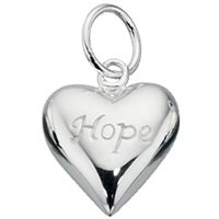 Sterling Silver 'Hope' Heart Pendant