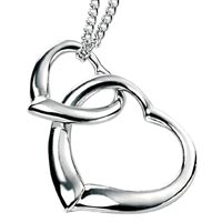 Sterling Silver Entwined Hearts Pendant