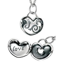 Sterling Silver Love Heart Locket Pendant (30% OFF)