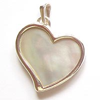 Sterling Silver Mother of Pearl Heart Pendant