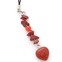Red Jasper Heart Phone Charm