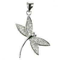 Sterling Silver CZ Dragonfly Pendant
