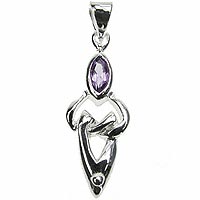 Sterling Silver Amethyst Love Goddess Pendant