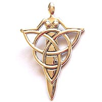 Sterling Silver Celtic Triquetra Goddess Pendant