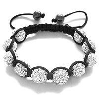 White Crystal 10-Ball Shamballa Bracelet