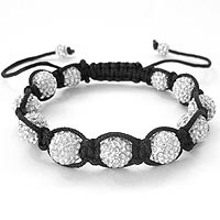 White Czech Crystal 11-Ball Shamballa Bracelet