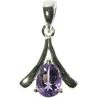 Sterling Silver Amethyst Wishbone Pendant