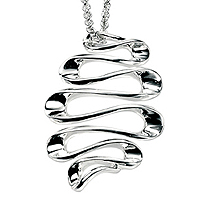 Sterling Silver Wave Pendant