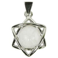 Sterling Silver Quartz Star of David Pendant