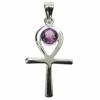 Sterling Silver Amethyst Ankh Pendant (13% OFF)
