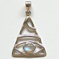 Sterling Silver Rainbow Moonstone Enlightenment Pendant 