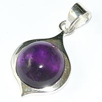 Sterling Silver Amethyst Globe Pendant