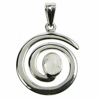 Sterling Silver Rainbow Moonstone Celtic Spiral of Life Pendant (13% OFF)