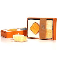 Relaxation Candles & Holder (Orange & Lavender)