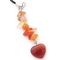 Carnelian Heart Phone Charm