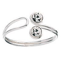 Sterling Silver Clear CZ Toe Ring (adjustable)