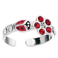 Sterling Silver Ladybird Toe Ring