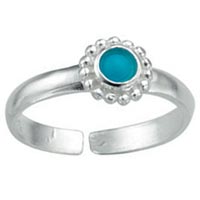 Sterling Silver Turquoise Flower Toe Ring