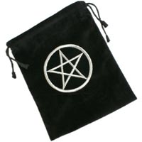 Cards/Runes Bag - Silver Pentacle (Velvet)