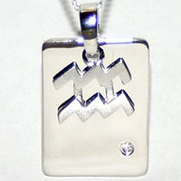 Sterling Silver Aquarius Zodiac Sign Pendant (20% OFF)