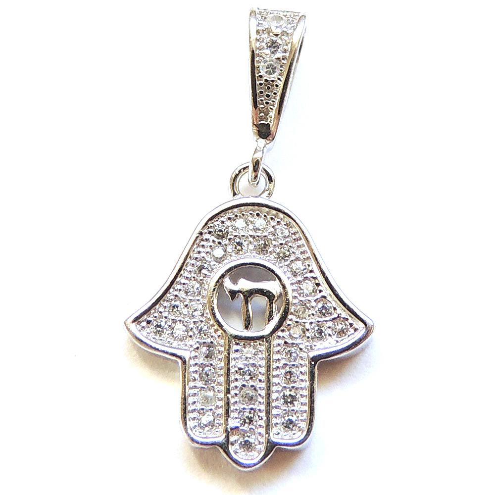 Sterling Silver Hamsa Chai Necklace - Astral Aspects