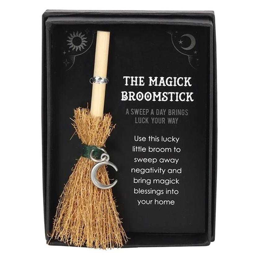 Mini Magick Broomstick with Crescent Moon Charm