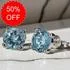 Sterling Silver Blue Topaz Stud Earrings [Sale]