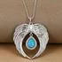 Sterling Silver Blue Opal Angel Wings Pendant