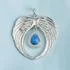 Sterling Silver Blue Opal Angel Wings Pendant
