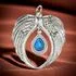 Sterling Silver Blue Opal Angel Wings Pendant