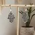 Sterling Silver Hamsa Hoop Earrings