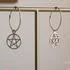 Sterling Silver Pentacle Hoop Earrings